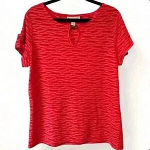 Dana Buchman Women's Red Keyhole Blouse Size Medium
